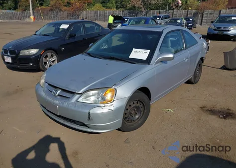 2002 Honda Civic Ex z USA, uszkodzony, nr VIN 1HGEM22922L101559